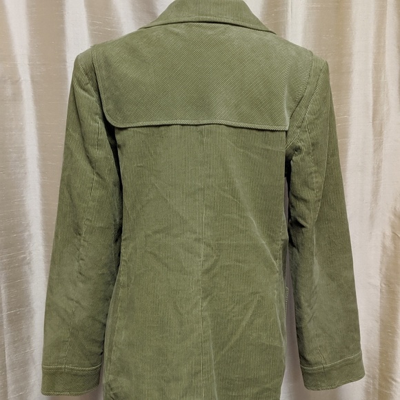 Leslie Fay corduroy jacket green size 10 100% cott - Picture 2 of 6